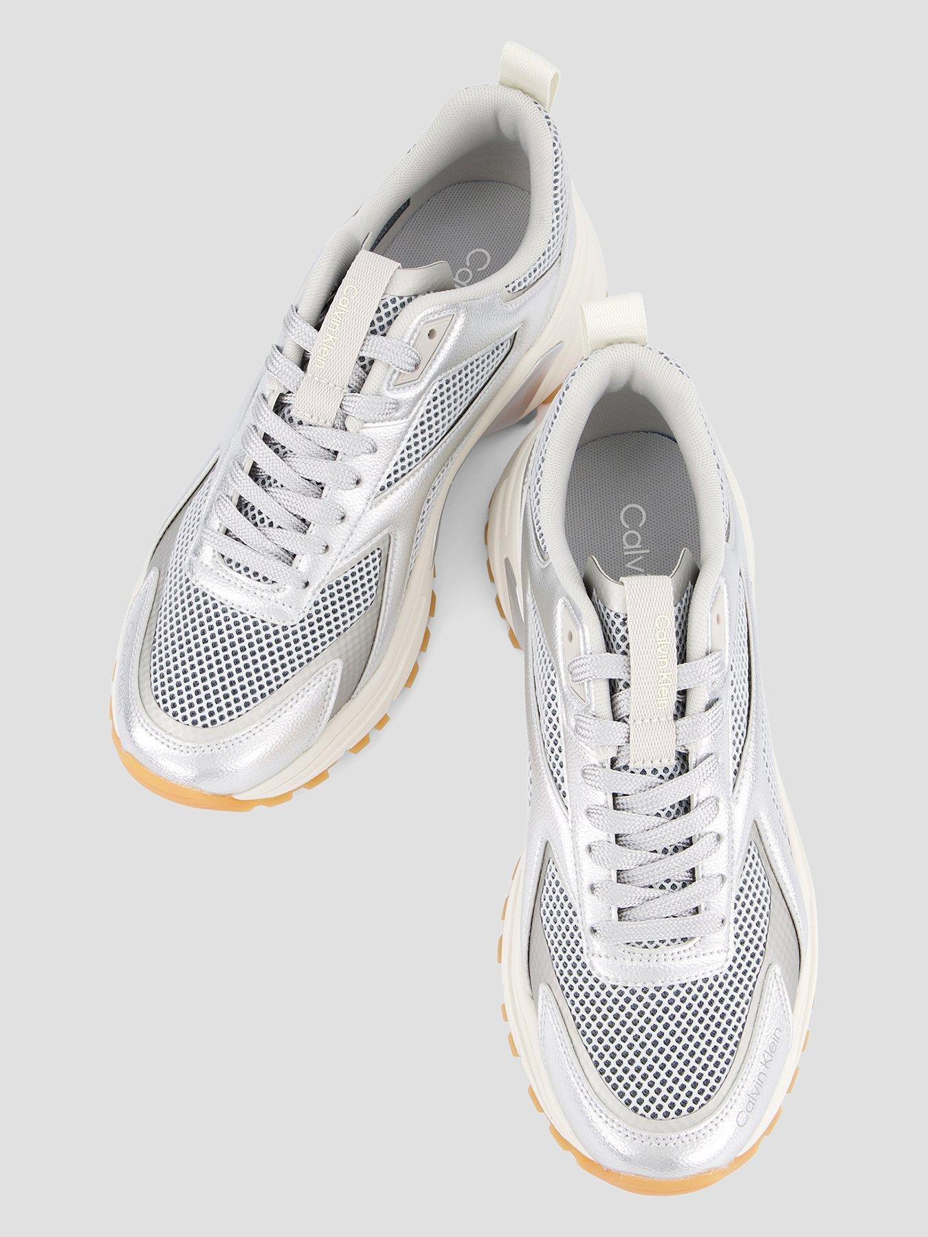 Image 3 of 7 of Calvin Klein Metallic Hike Runner Hybrid Trainers - Silver