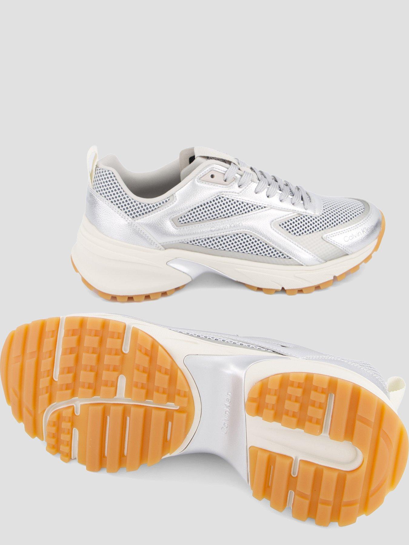 Image 4 of 7 of Calvin Klein Metallic Hike Runner Hybrid Trainers - Silver
