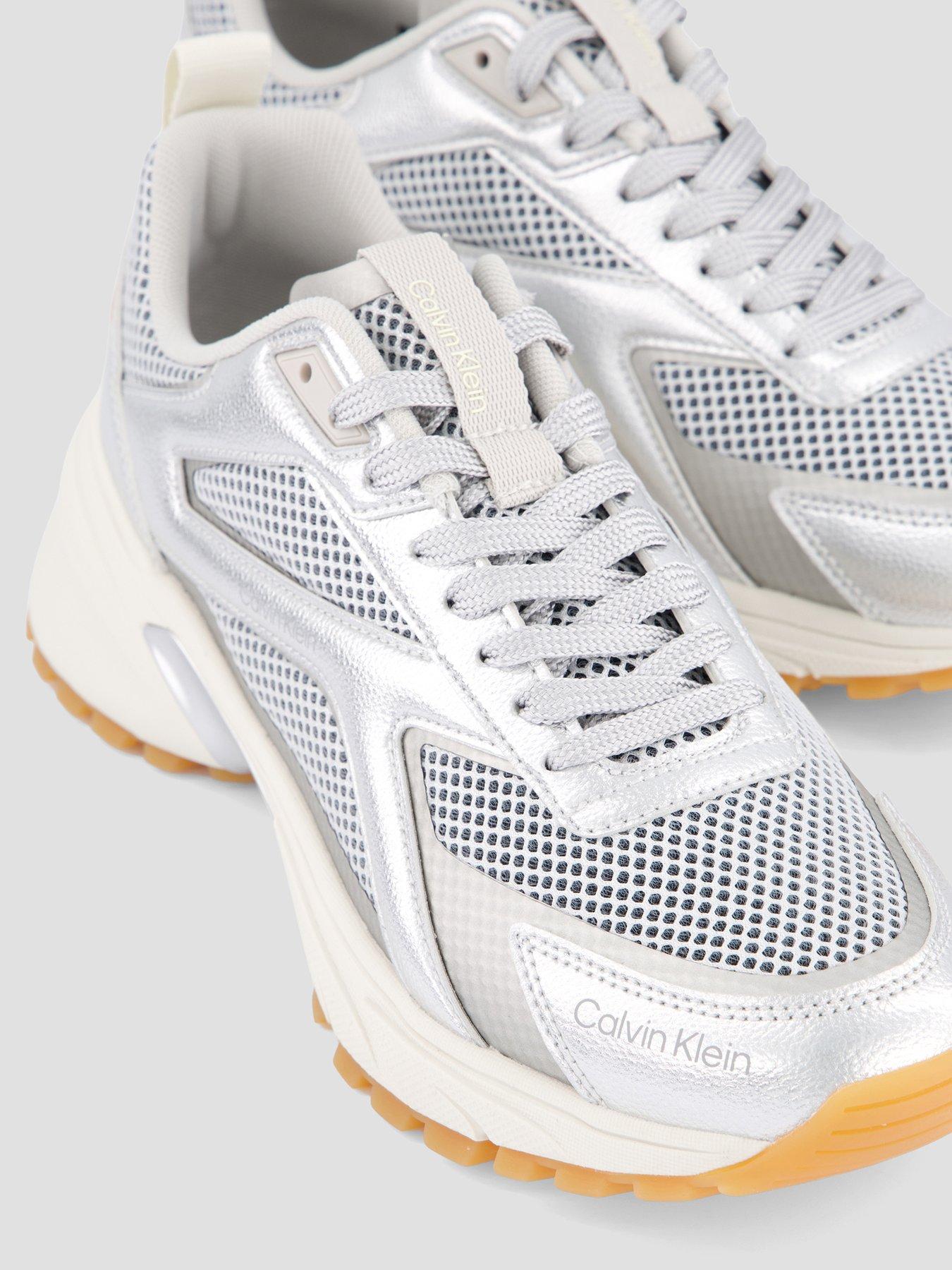 Image 5 of 7 of Calvin Klein Metallic Hike Runner Hybrid Trainers - Silver