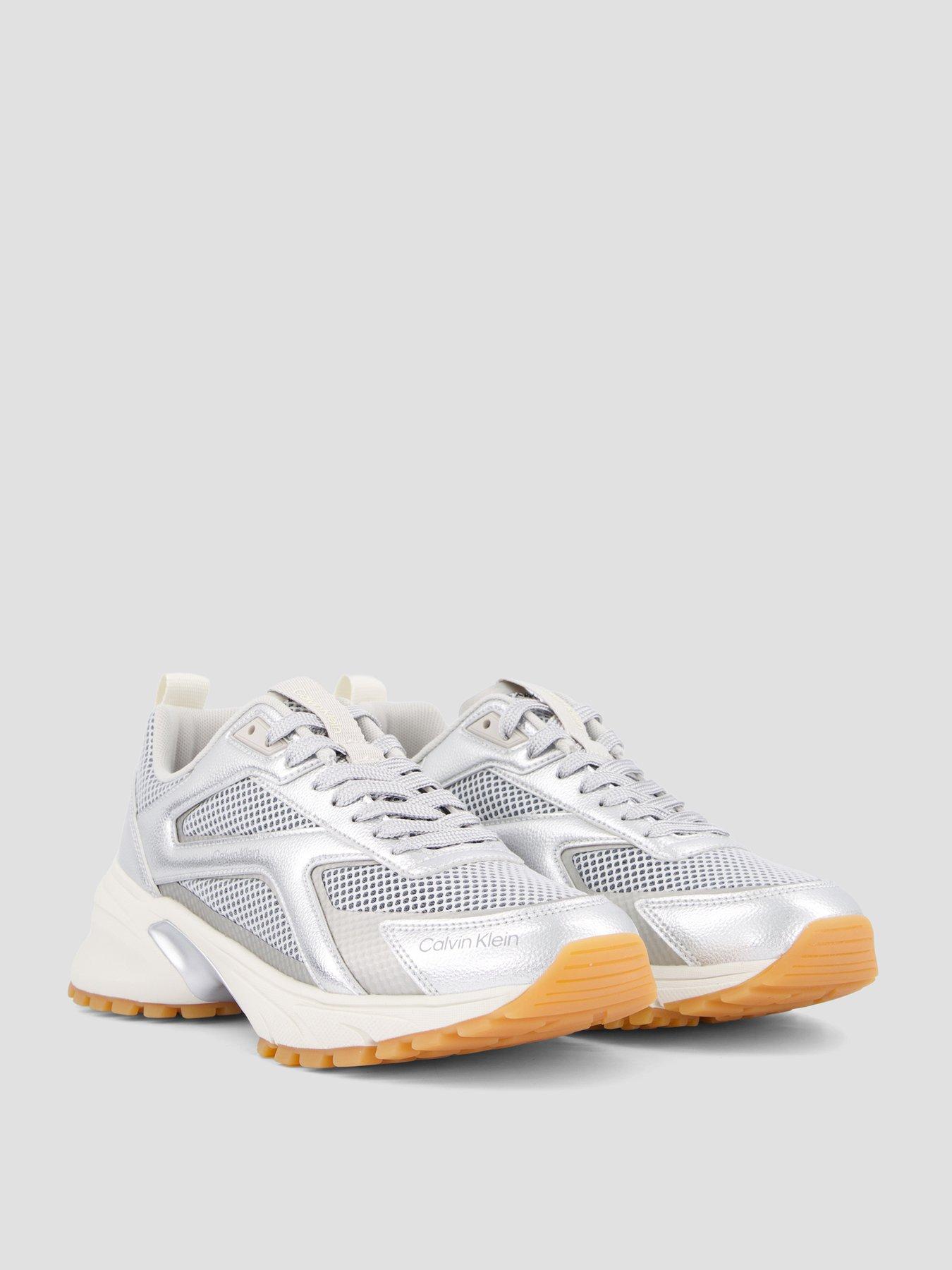 Image 6 of 7 of Calvin Klein Metallic Hike Runner Hybrid Trainers - Silver