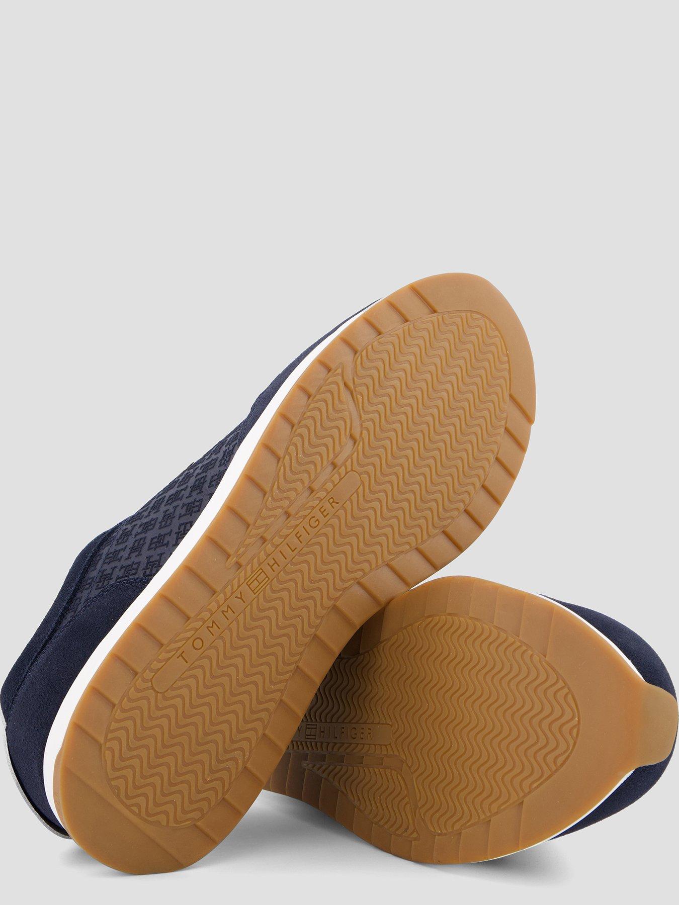 Image 4 of 7 of Tommy Hilfiger Monogram Plaque Suede Trainers - Blue