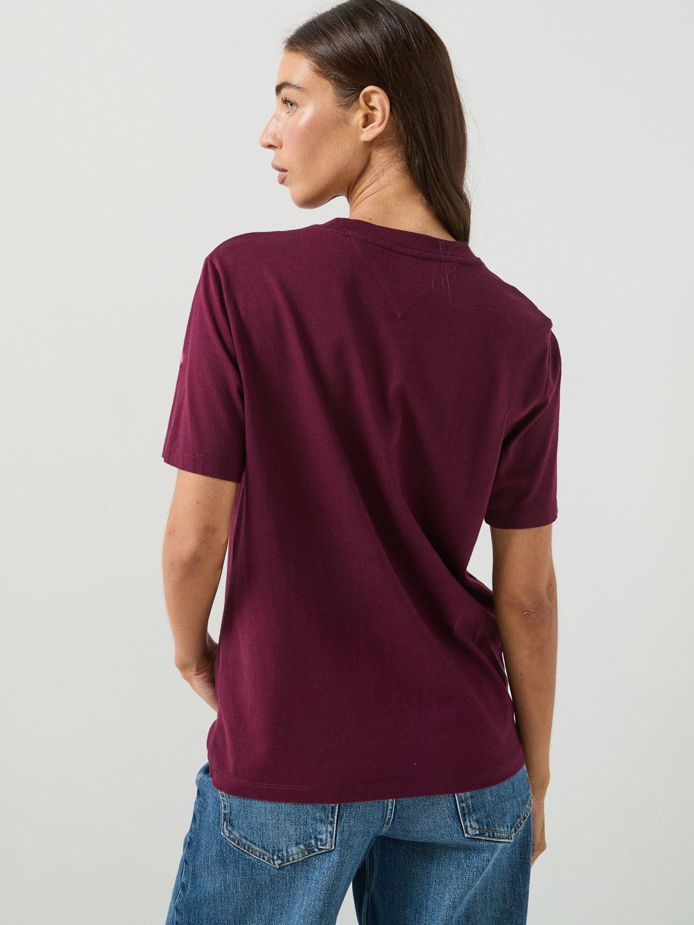 Image 2 of 5 of Tommy Jeans Textured Logo Relaxed Jersey T-shirt - Red