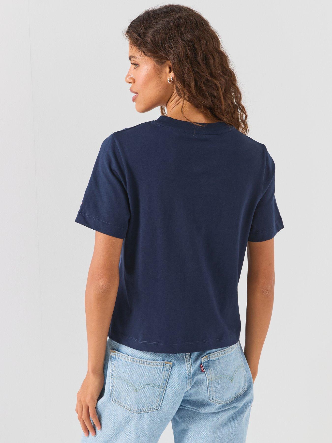 Image 2 of 6 of Tommy Hilfiger Logo Jersey Crew Neck T-shirt - Blue