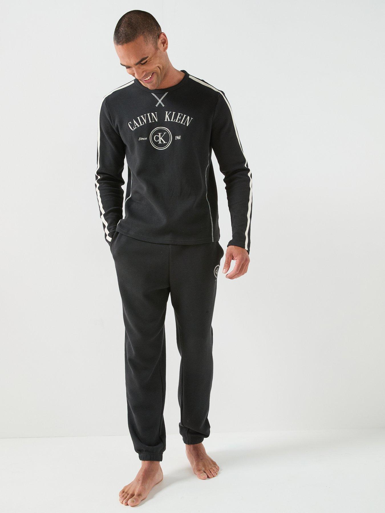 Image 3 of 6 of Calvin Klein Waffle Tracksuits - Black