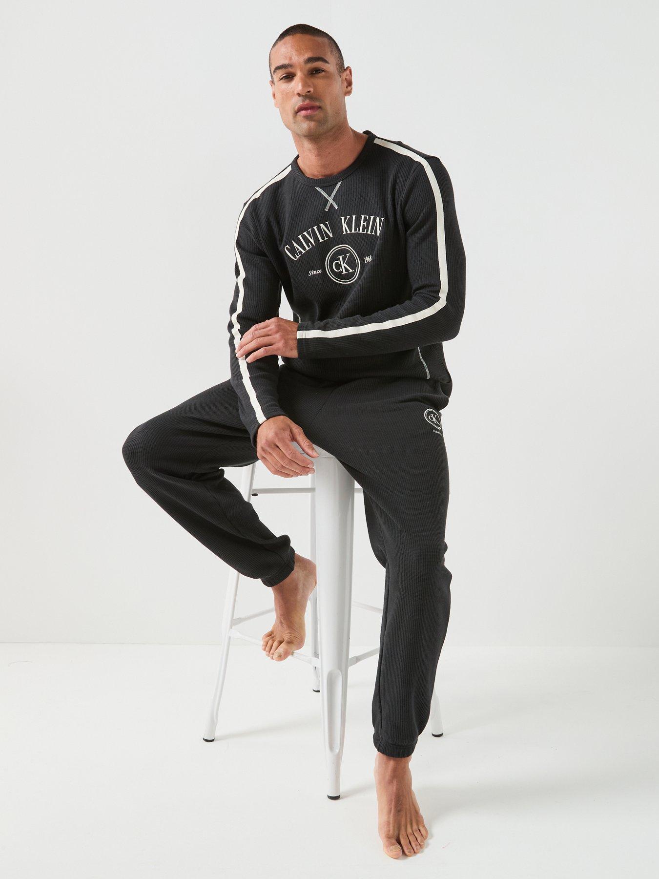 Image 4 of 6 of Calvin Klein Waffle Tracksuits - Black