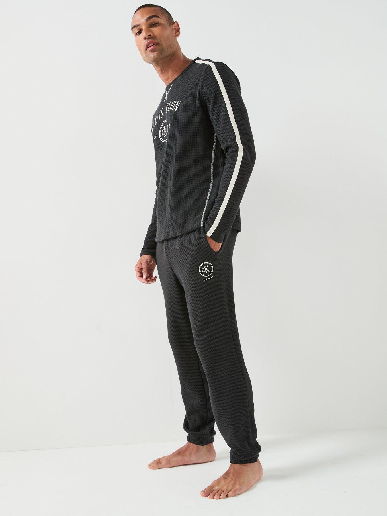 Image 5 of 6 of Calvin Klein Waffle Tracksuits - Black