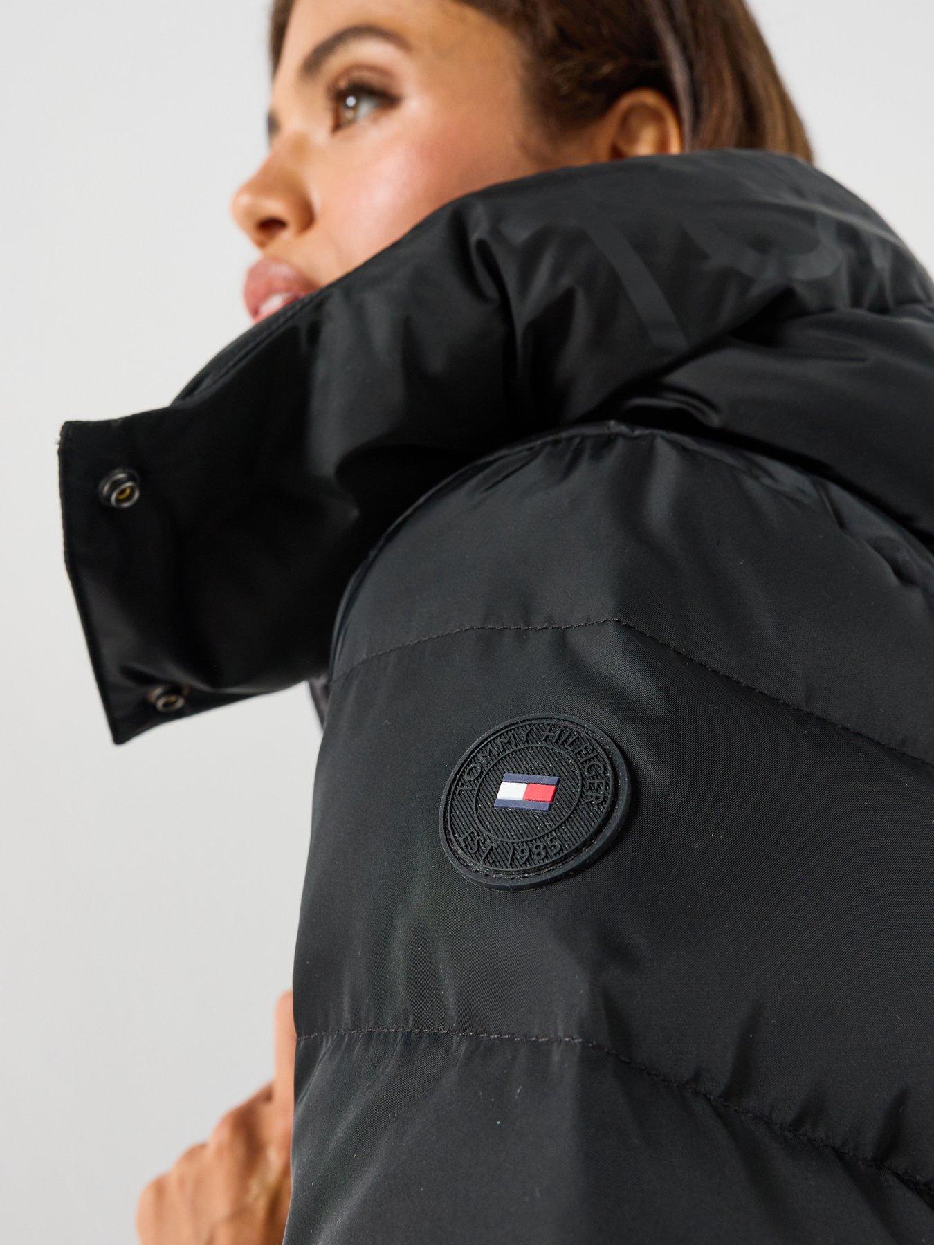 Image 5 of 6 of Tommy Hilfiger Slim Down Hooded Coat - Black
