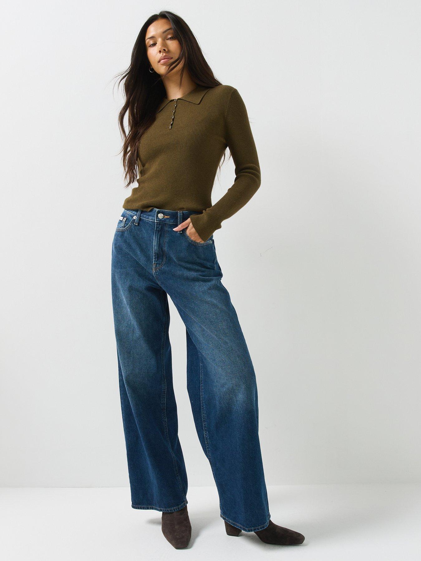 Image 1 of 4 of Calvin Klein Jeans Relaxed Baggy Fit Jeans - Indigo Rush