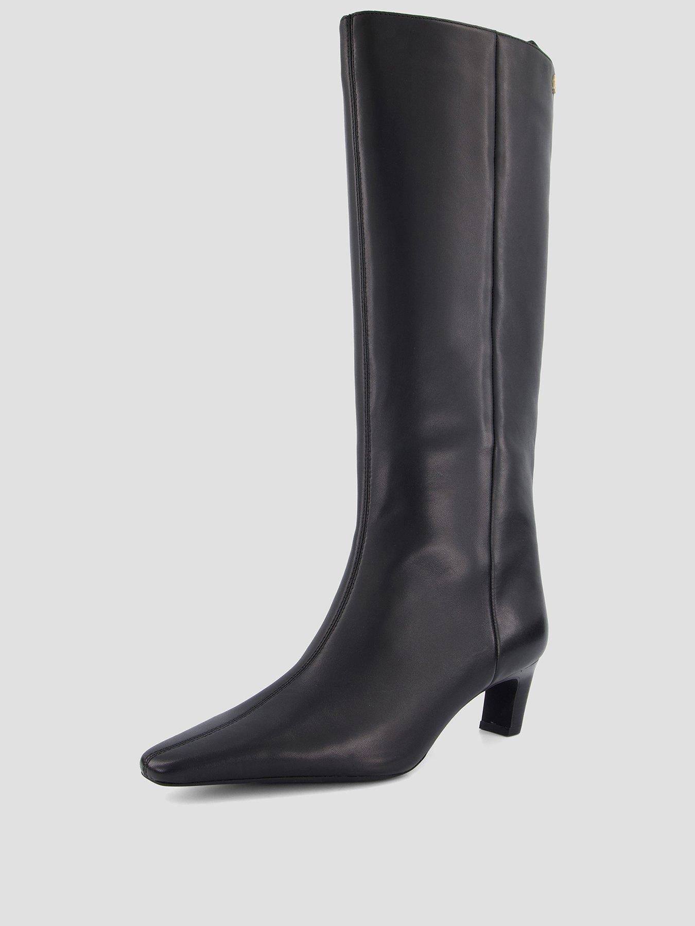 Image 2 of 6 of Tommy Hilfiger Kitten Heel Leather High Boot