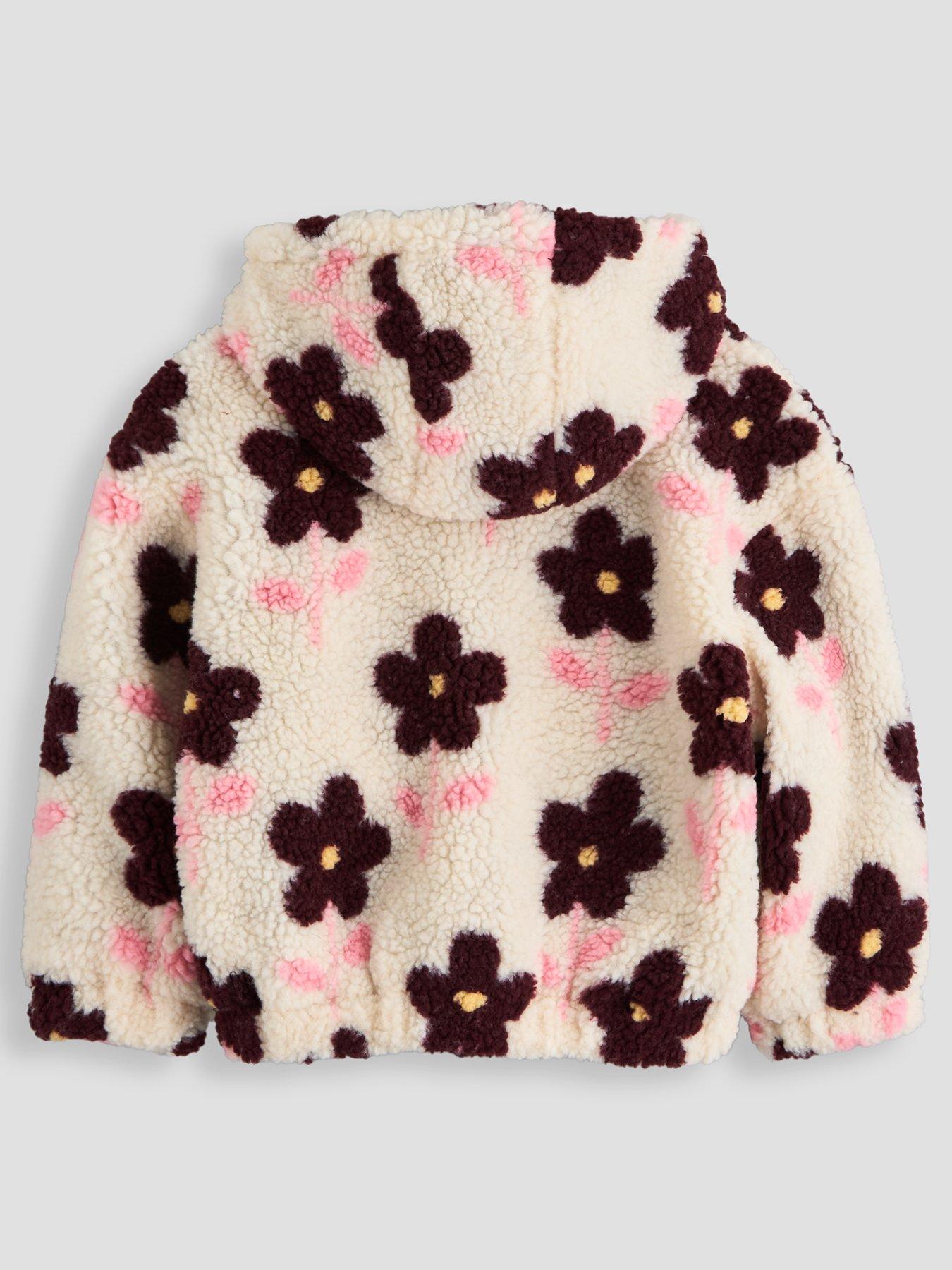 Image 2 of 4 of The Very Collection Girls Borg Zip Up Basic Jacket (9 months - 7 years) - Pink