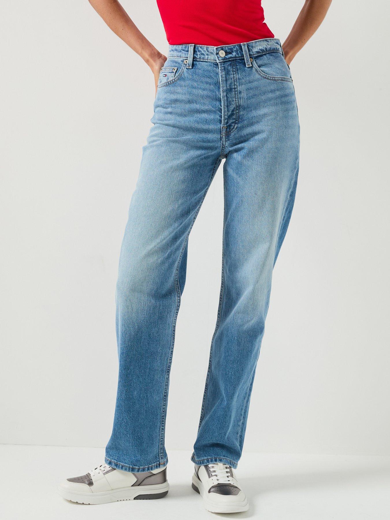 Tommy Jeans Women's Layla High Rise Straight Leg Jeans - Light Blue