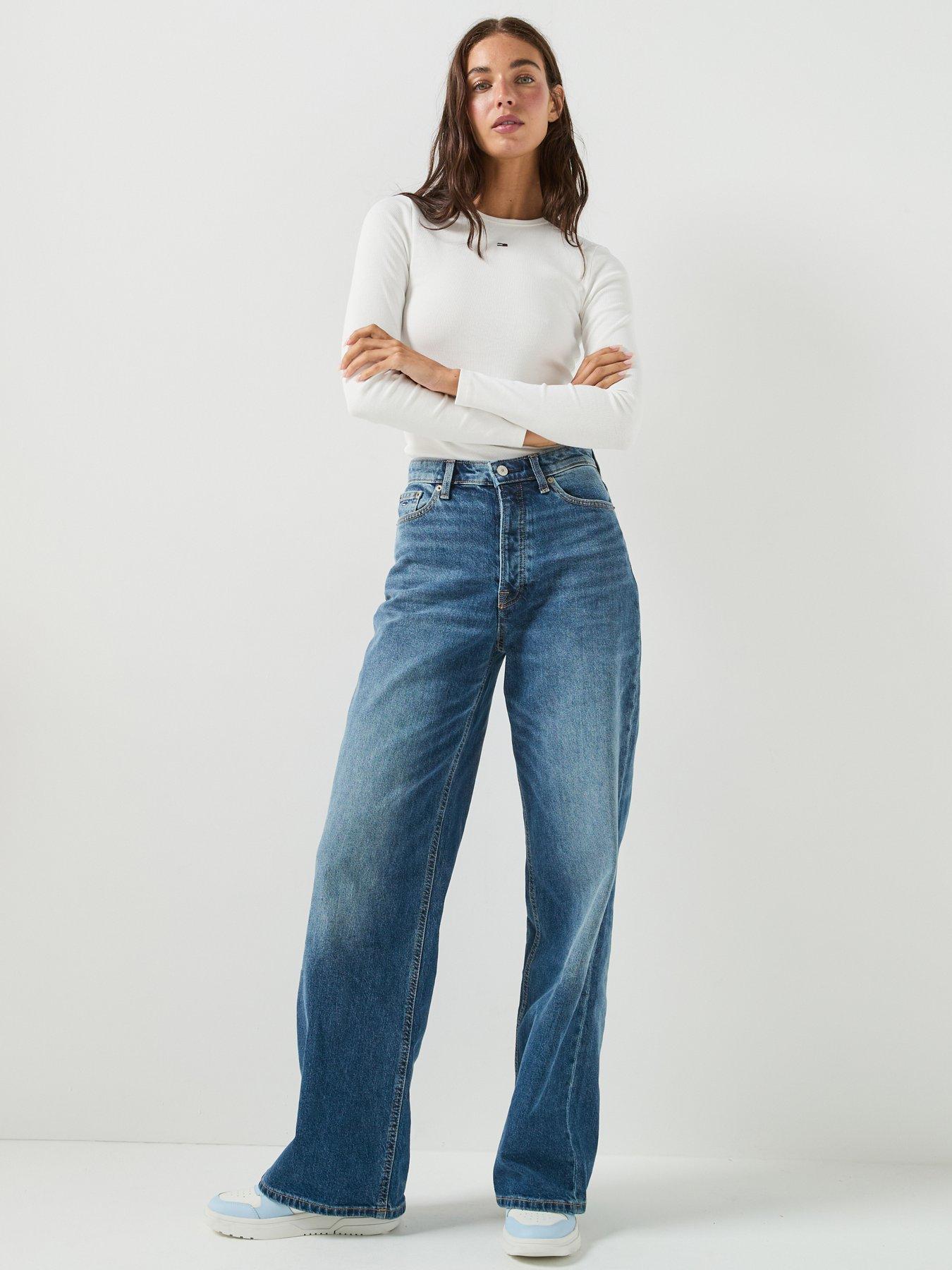 Image 3 of 6 of Tommy Jeans Women's Claire High Rise Wide Leg Jeans - Blue