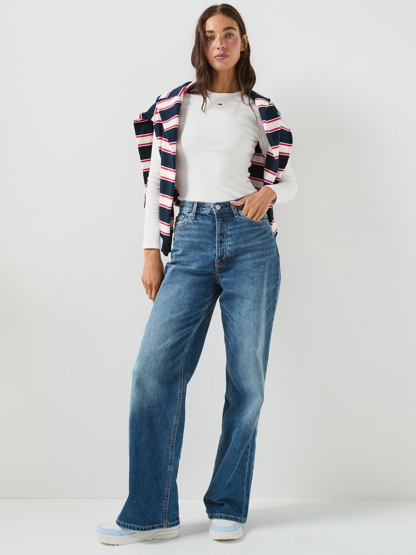 Image 5 of 6 of Tommy Jeans Women's Claire High Rise Wide Leg Jeans - Blue