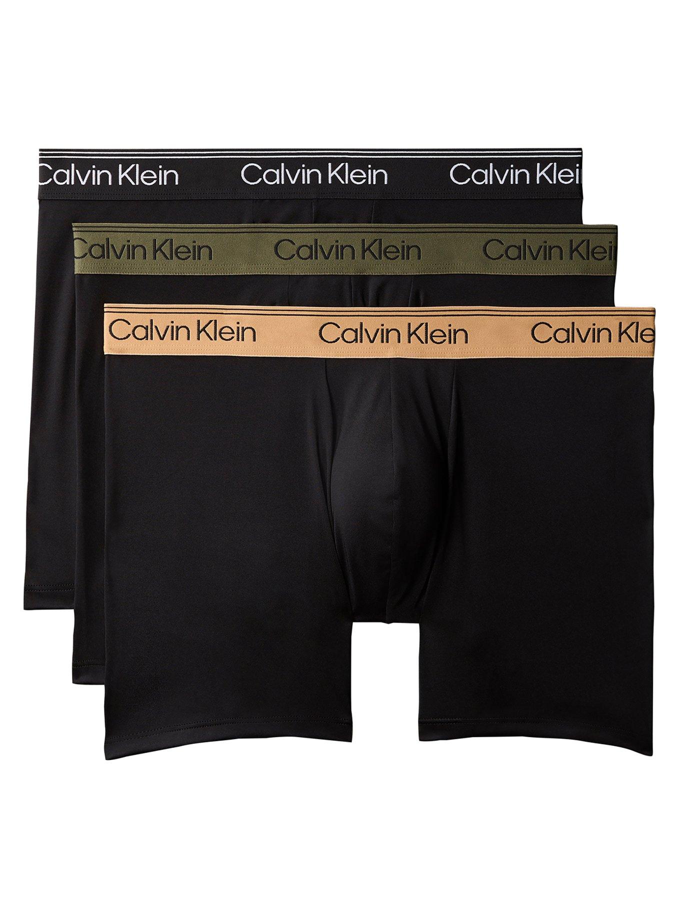 Calvin Klein Men's 3 Pack Cotton Stretch Boxer Briefs - Black