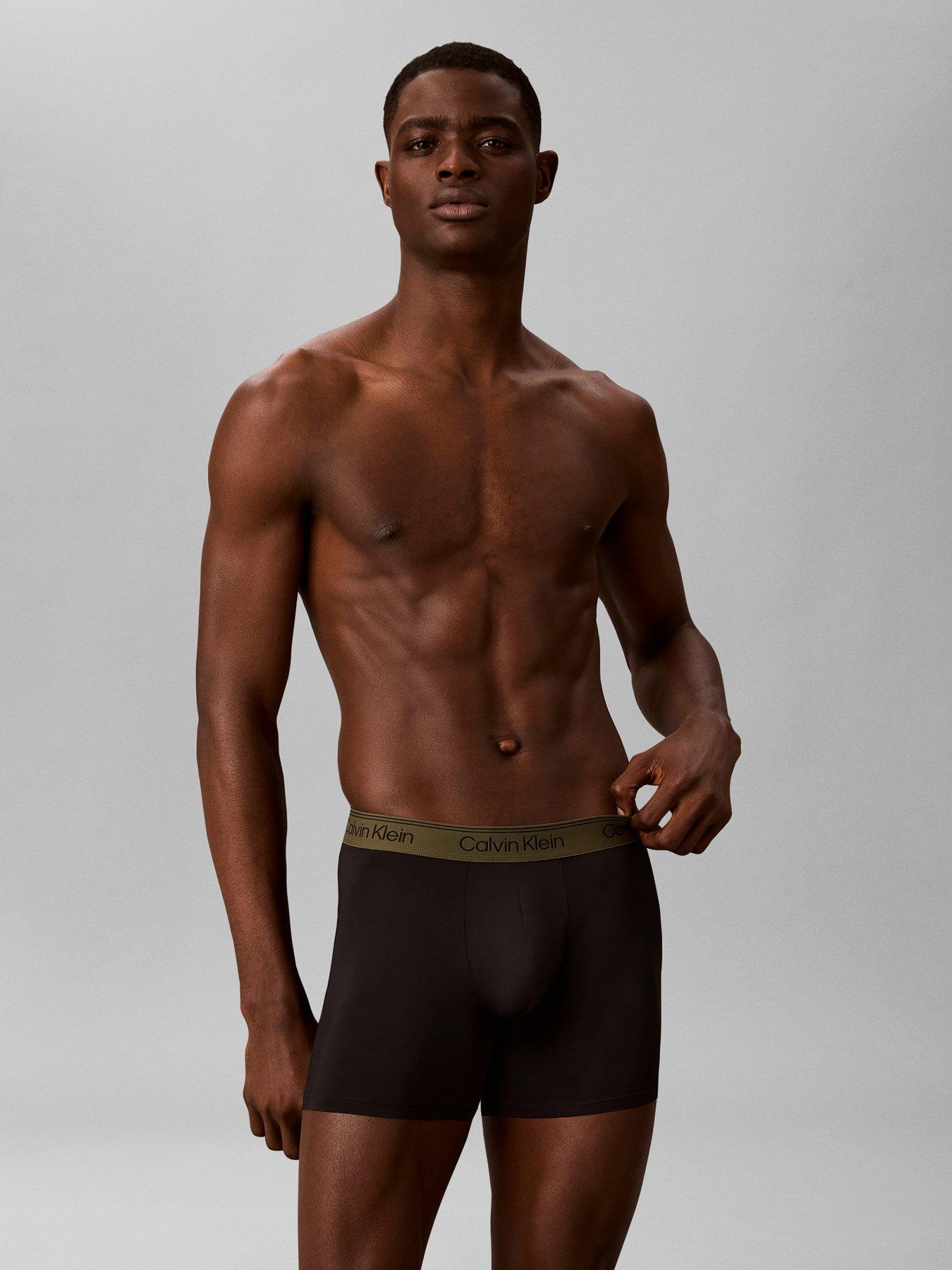 Image 2 of 4 of Calvin Klein Men's 3 Pack Cotton Stretch Boxer Briefs - Black