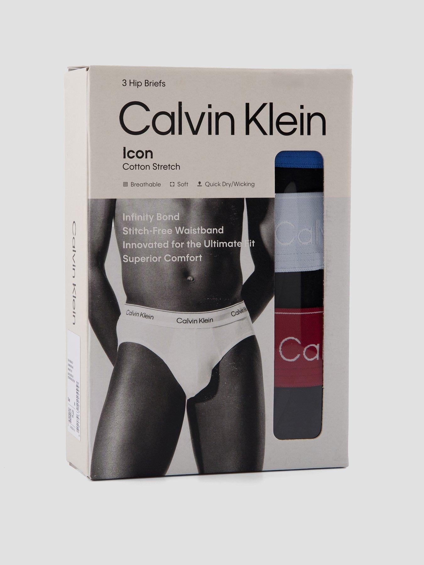 Image 4 of 4 of Calvin Klein 3 Pack Hip Briefs - Black