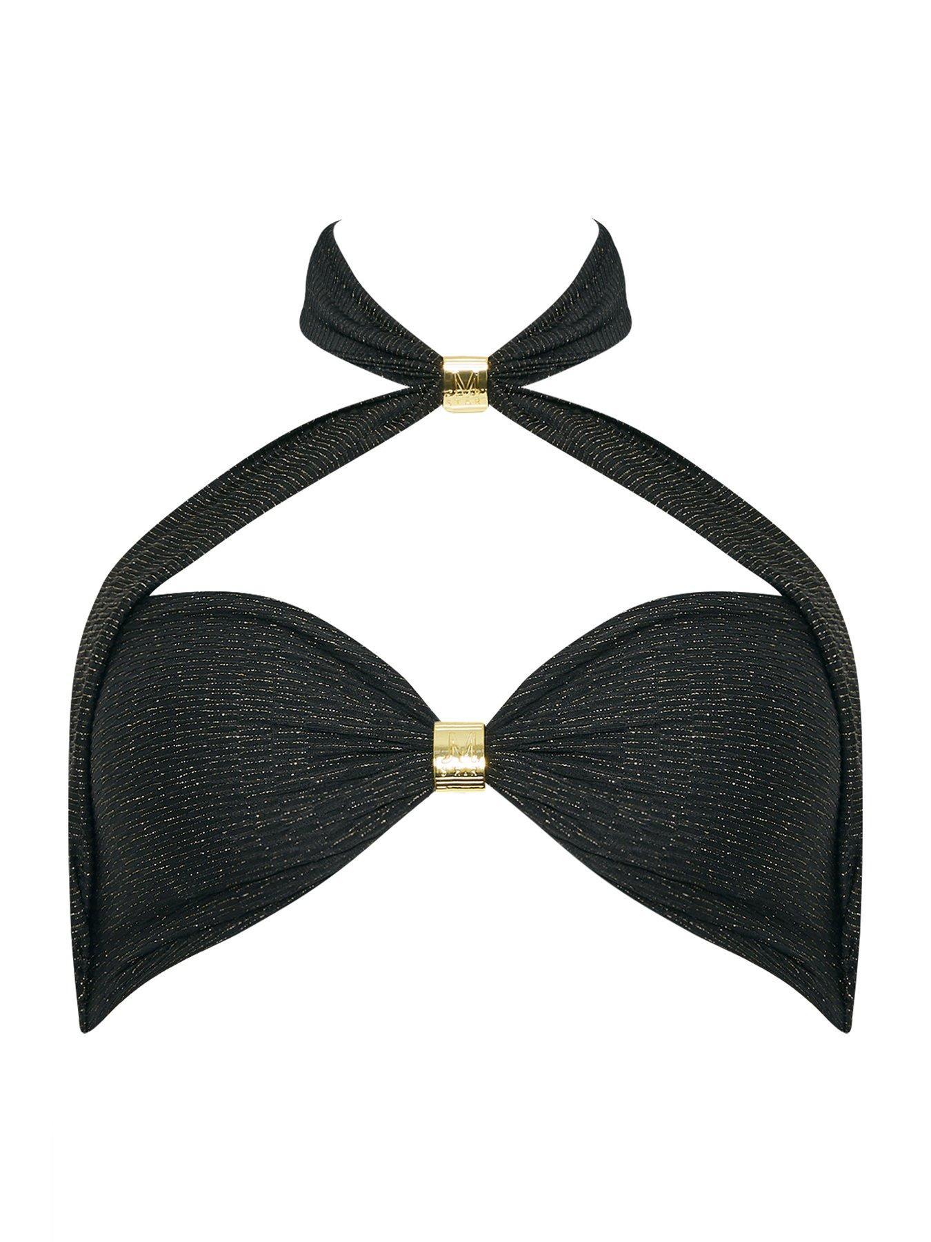 Image 5 of 5 of Star By Julien Macdonald Metallic Bikini Top - Black