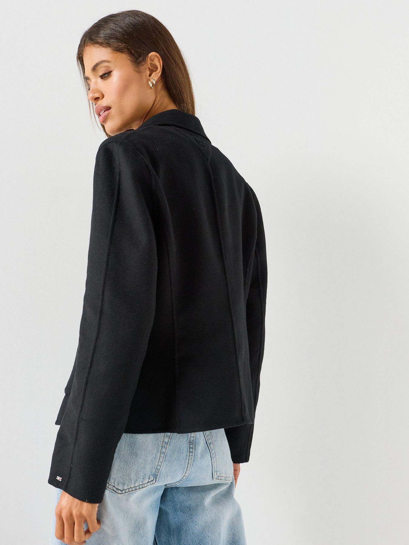 Image 2 of 6 of Tommy Hilfiger Wool Blend Slim Single Breasted Jacket - Black