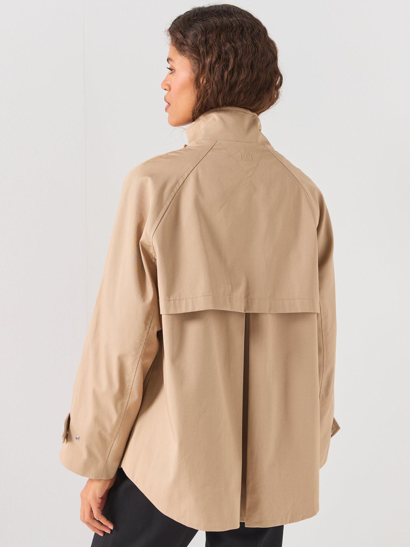 Image 2 of 6 of Tommy Hilfiger Cotton Cape Coat - Beige