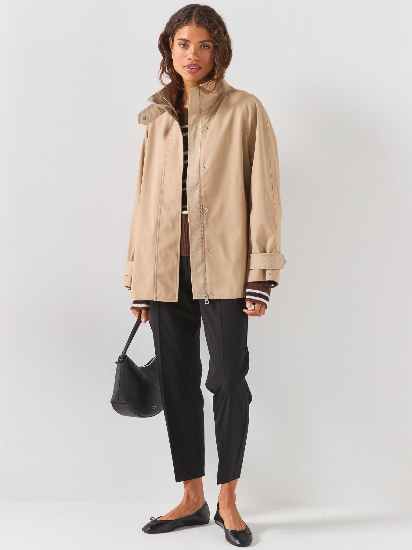 Image 3 of 6 of Tommy Hilfiger Cotton Cape Coat - Beige