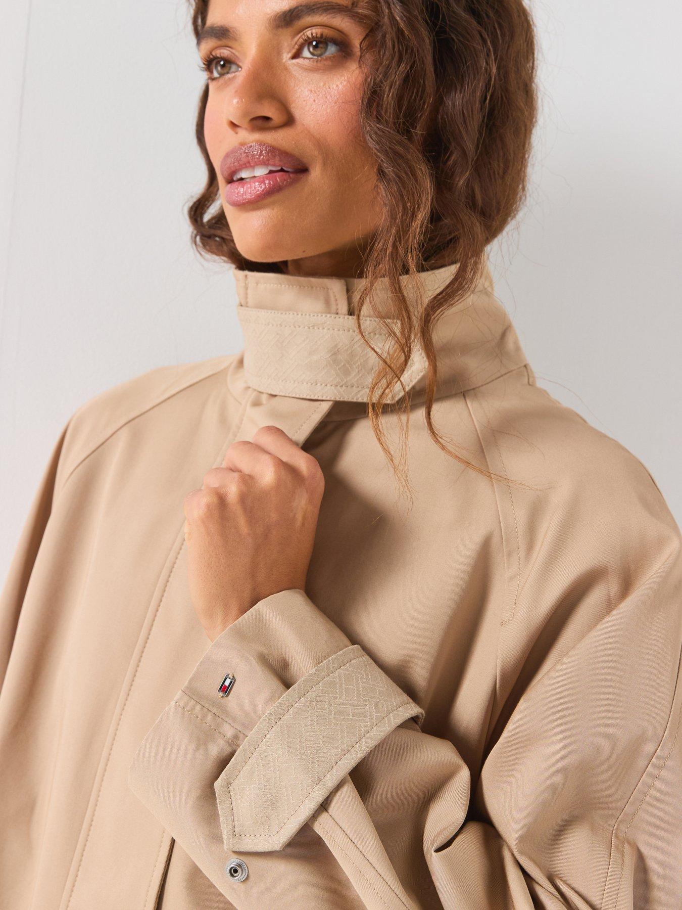 Image 4 of 6 of Tommy Hilfiger Cotton Cape Coat - Beige