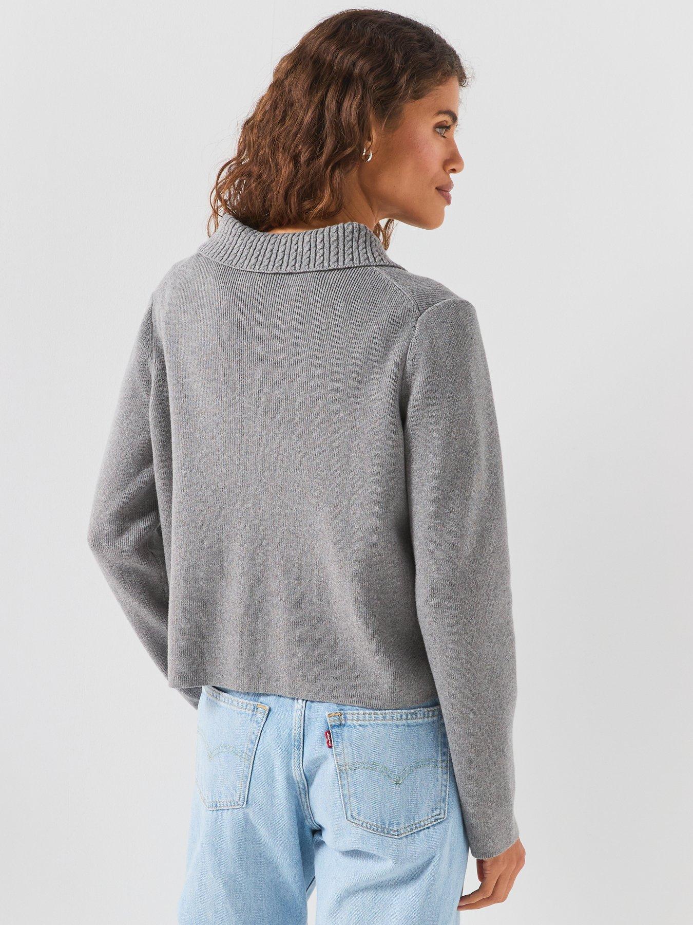 Image 2 of 6 of Tommy Hilfiger Gold-tone Button Jacket Wi Wool - Grey
