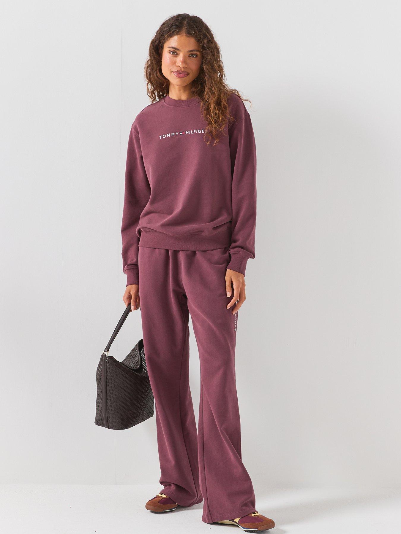 Image 3 of 6 of Tommy Hilfiger Essential Terry Relaxed Lounge Sweatshirt - Brown