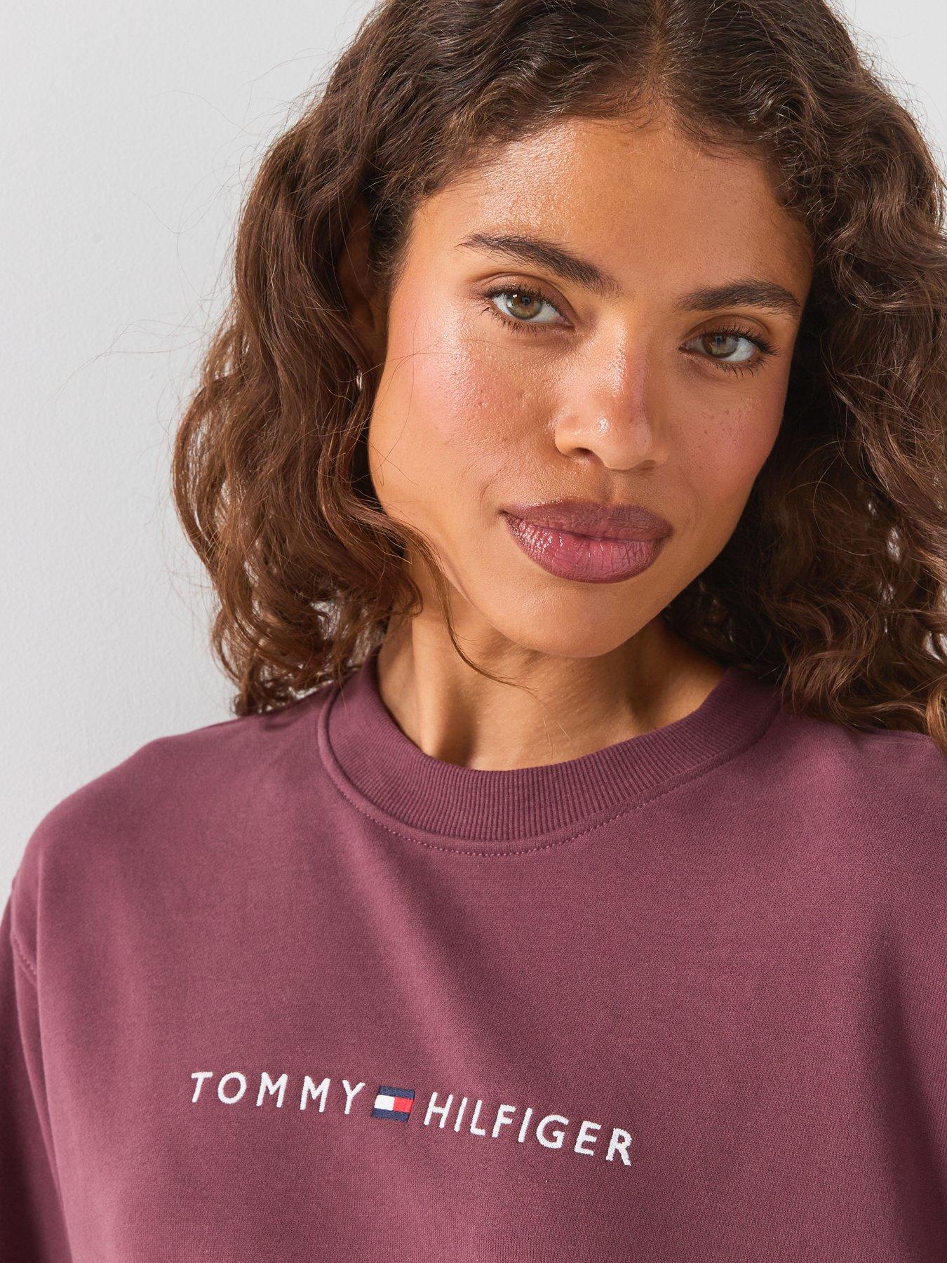 Image 4 of 6 of Tommy Hilfiger Essential Terry Relaxed Lounge Sweatshirt - Brown