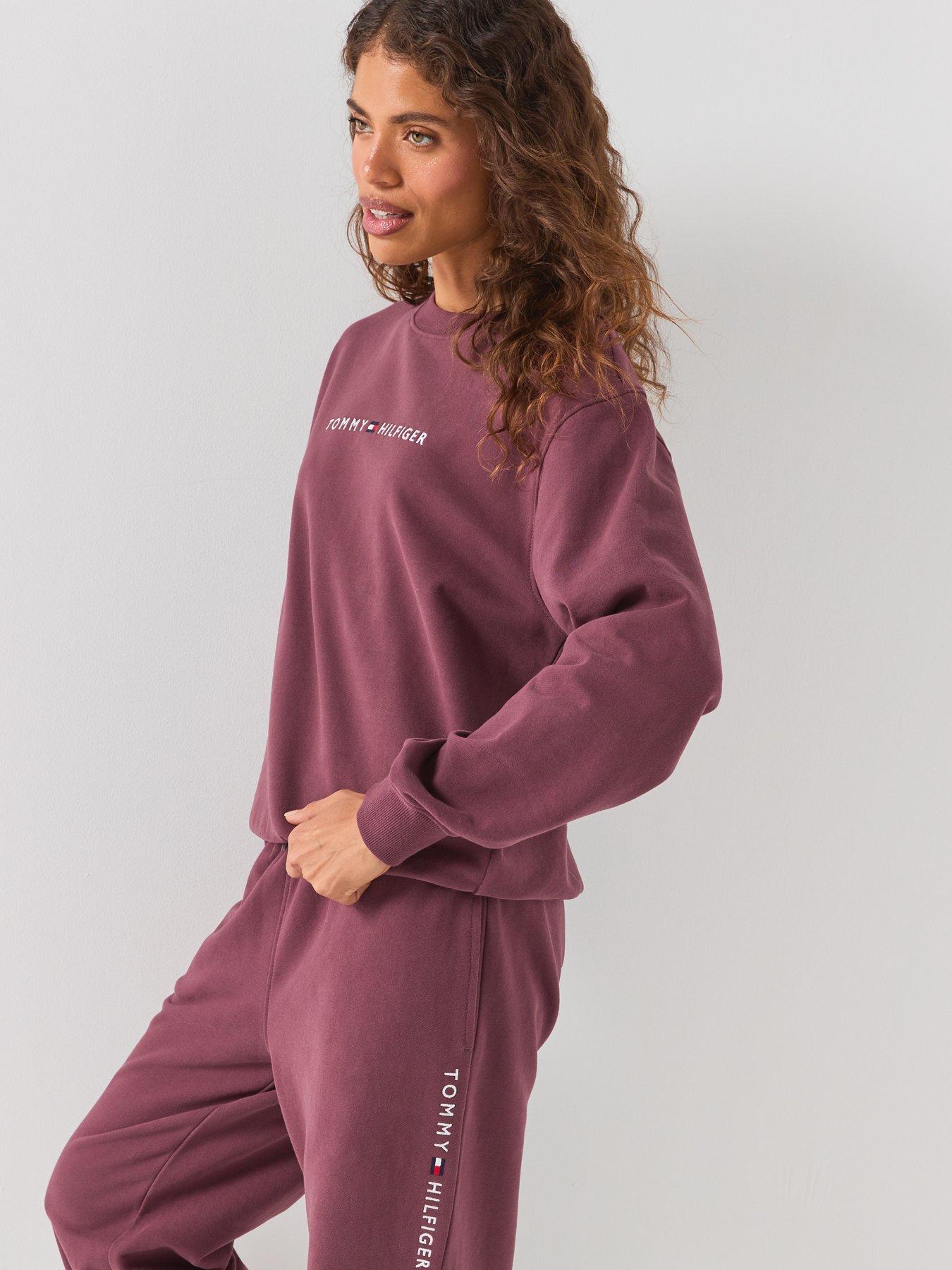 Image 5 of 6 of Tommy Hilfiger Essential Terry Relaxed Lounge Sweatshirt - Brown
