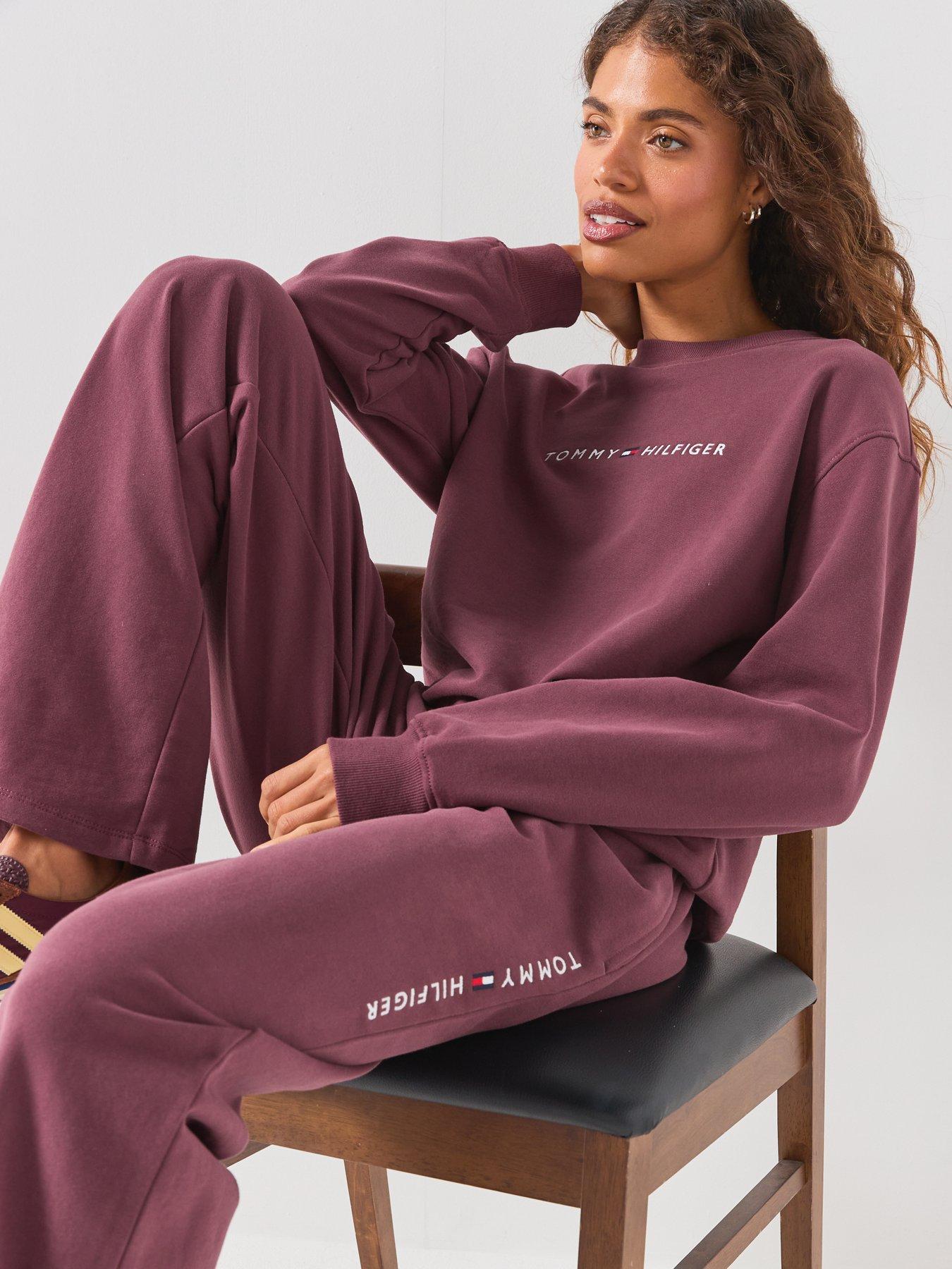 Image 6 of 6 of Tommy Hilfiger Essential Terry Relaxed Lounge Sweatshirt - Brown