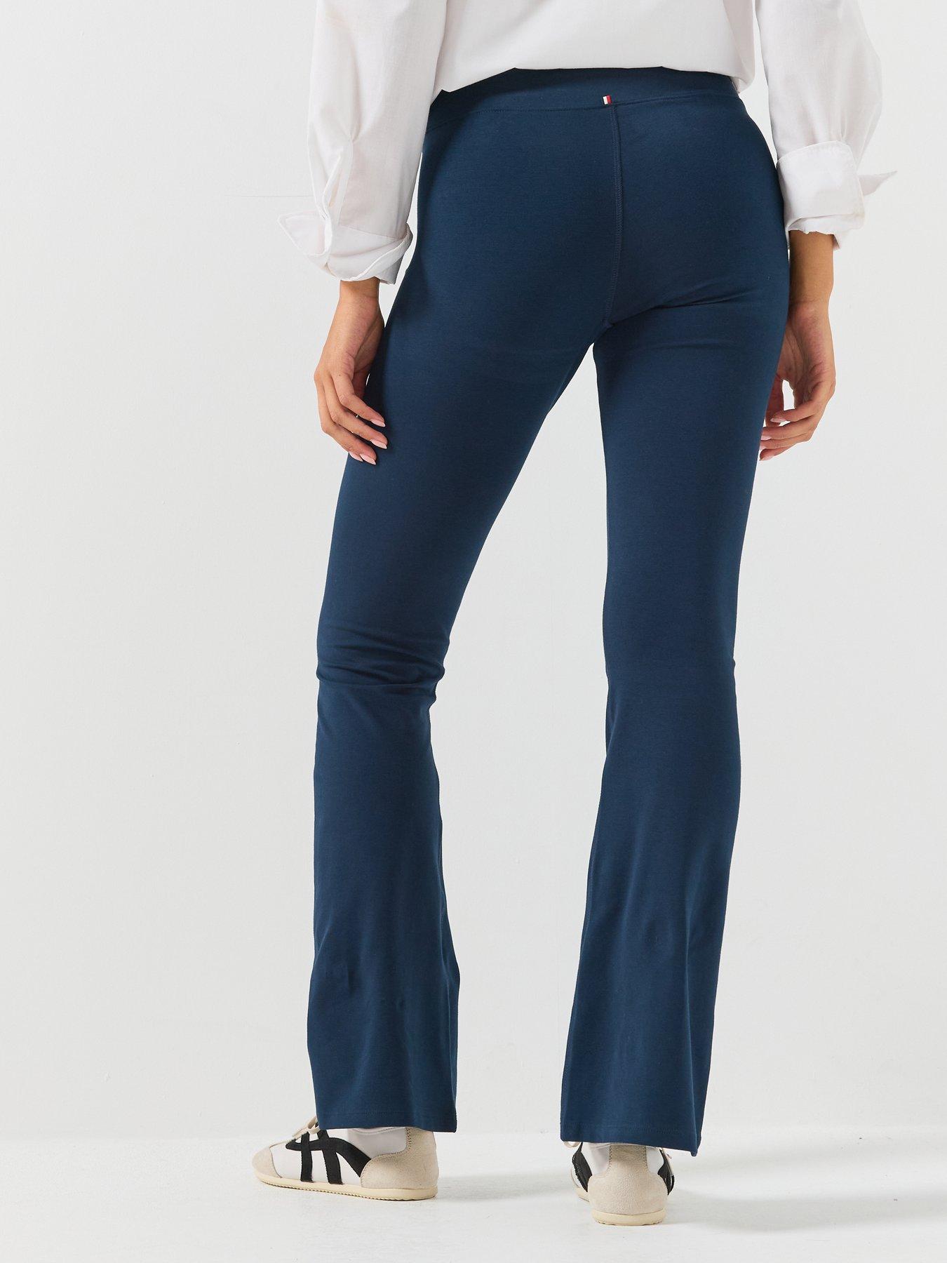Image 2 of 4 of Tommy Hilfiger Heritage Logo Flared Lounge Leggings - Blue