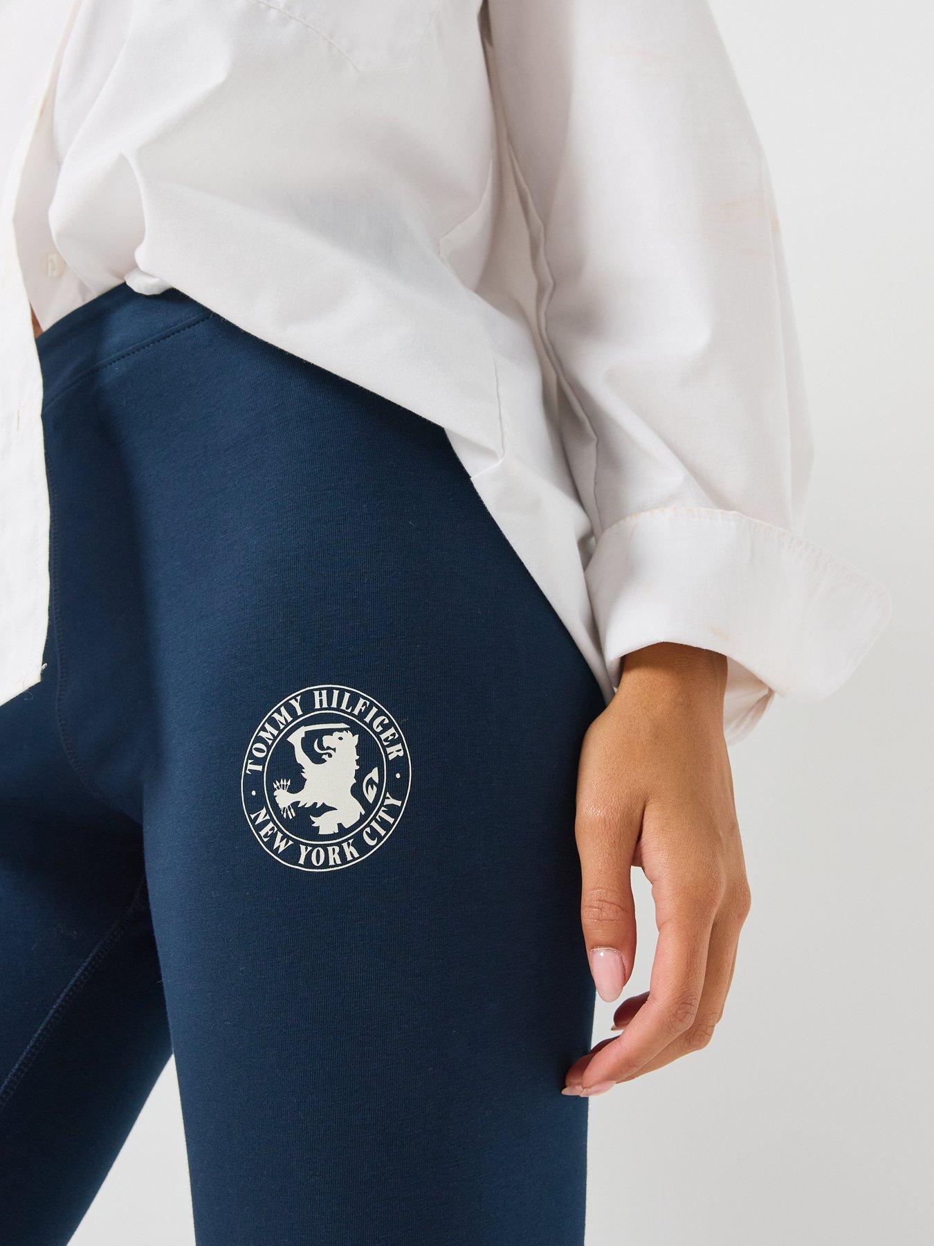 Image 4 of 4 of Tommy Hilfiger Heritage Logo Flared Lounge Leggings - Blue