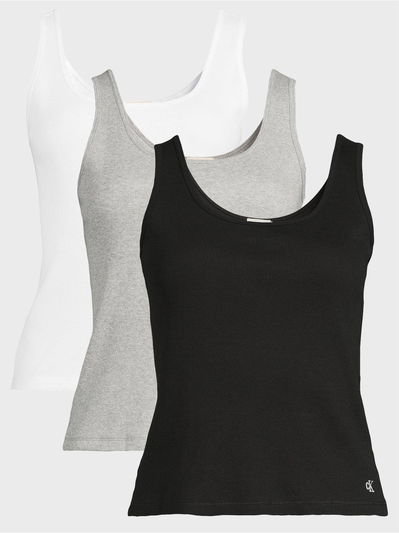 Calvin Klein Scoop Neck Cotton Tank 3Pk - Multi