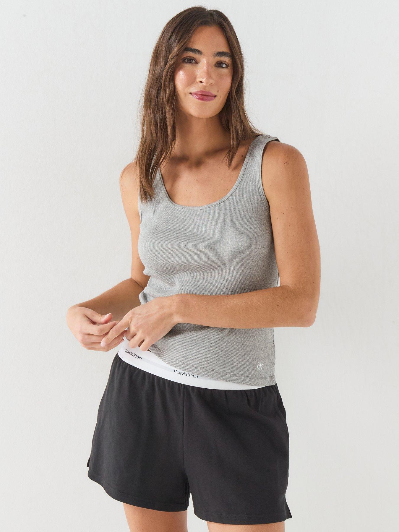 Image 2 of 6 of Calvin Klein 3 Pack Cotton Stretch Tank Tops - Black/white/grey