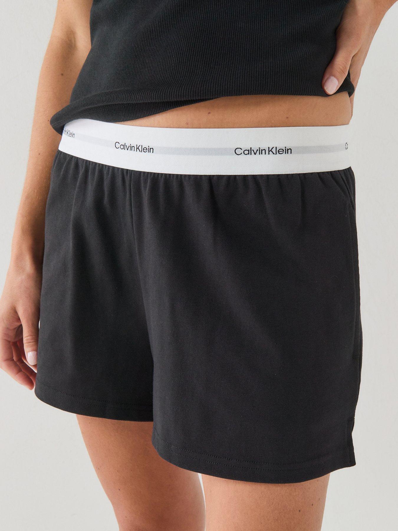 Image 4 of 6 of Calvin Klein Cotton Jersey Lounge Shorts - Black