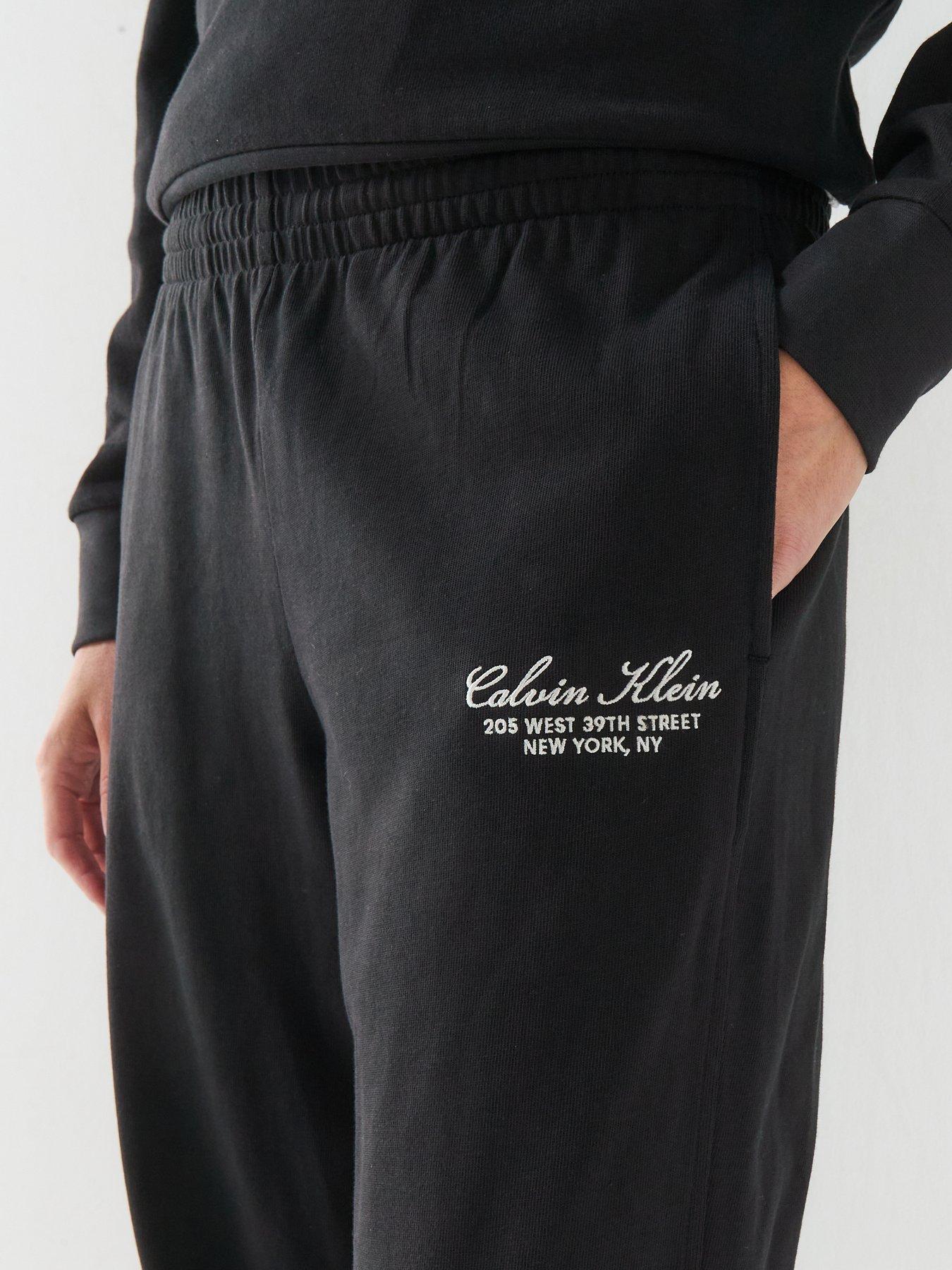 Image 4 of 6 of Calvin Klein Heavy Jersey Jogger- Graphic - Black