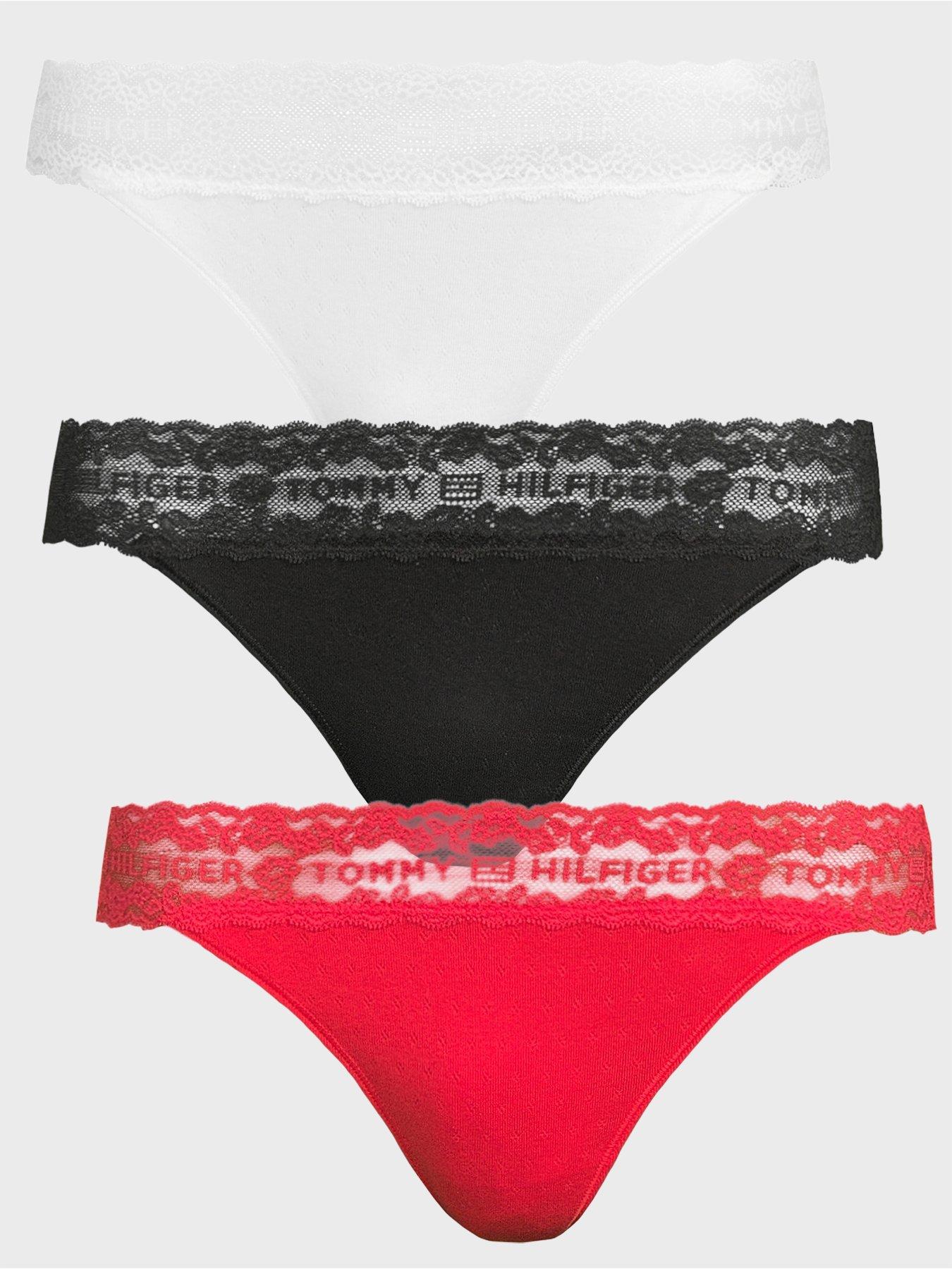Image 1 of 5 of Tommy Hilfiger 3 Pack Pointelle Tanga Thong