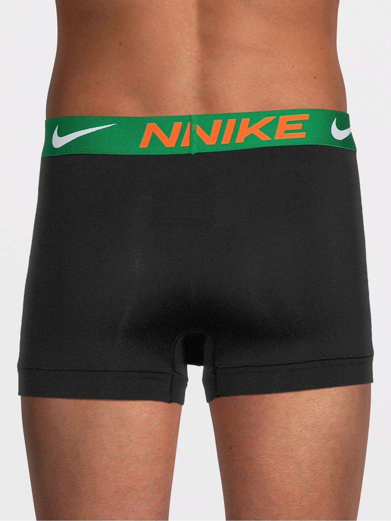 Image 3 of 3 of Nike Essential Cotton Stretch 3 Pack Trunks - Black