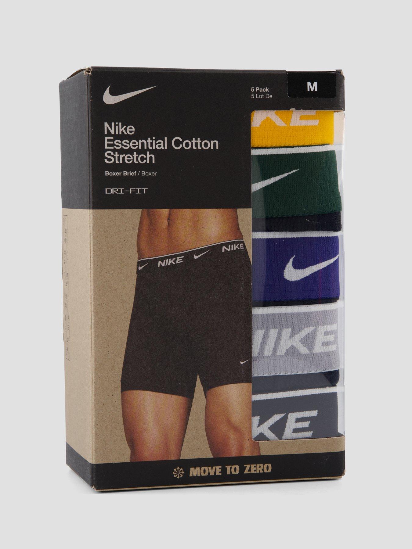 Image 4 of 4 of Nike Nike Essential Cotton Stretch 5 Pack Boxer Brief - Black