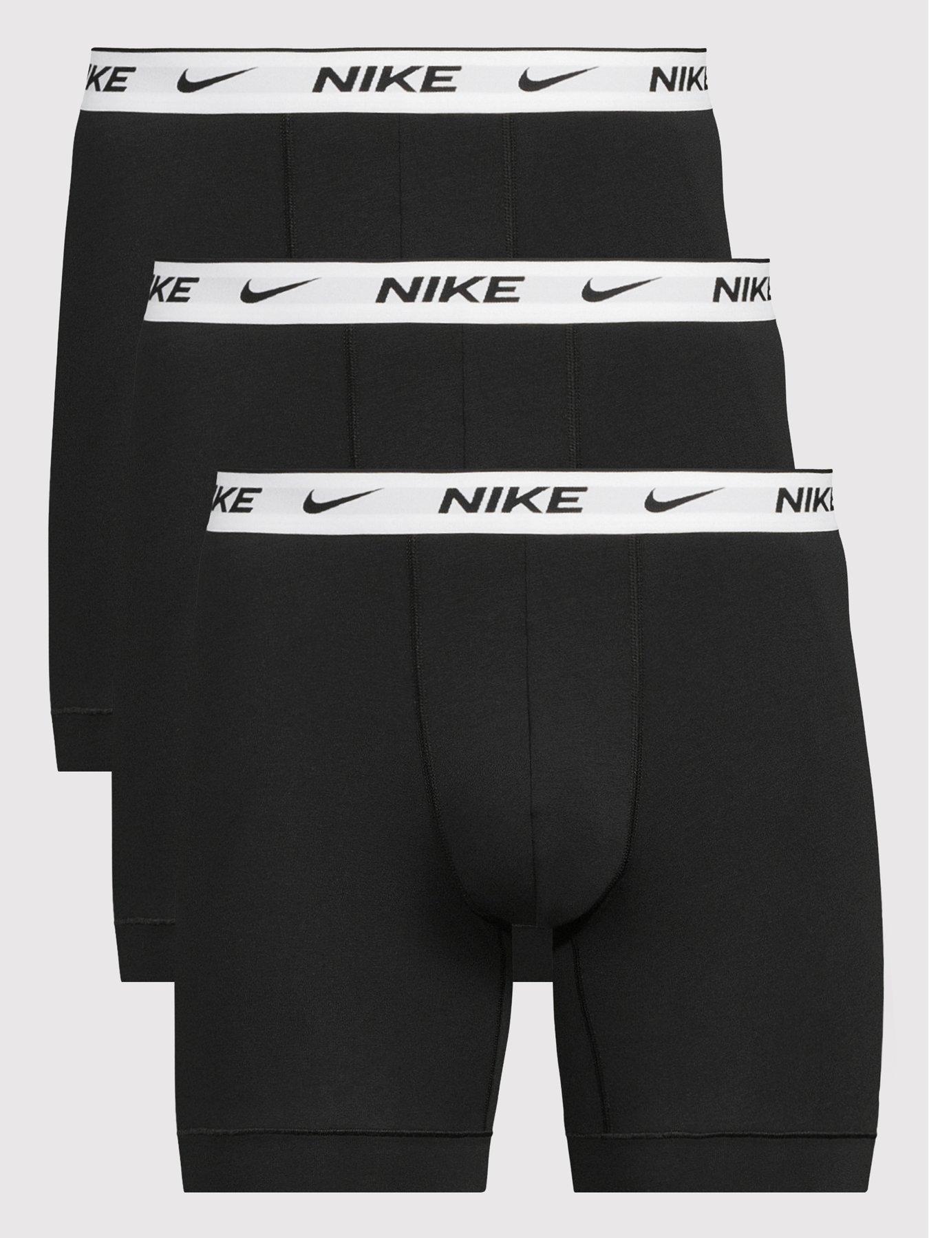 Image 1 of 3 of Nike Mens Essential Cotton Stretch 3 Pack Boxer Brief - Black