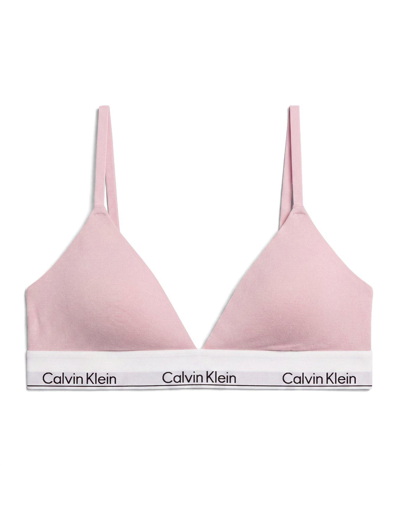 Image 6 of 6 of Calvin Klein Icon Cotton Modal Lightly Lined Triangle Bralette - Pink