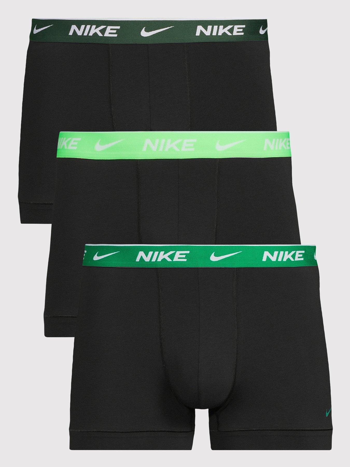 Image 1 of 3 of Nike Mens Essential Cotton Stretch 3 Pack Trunks - Black