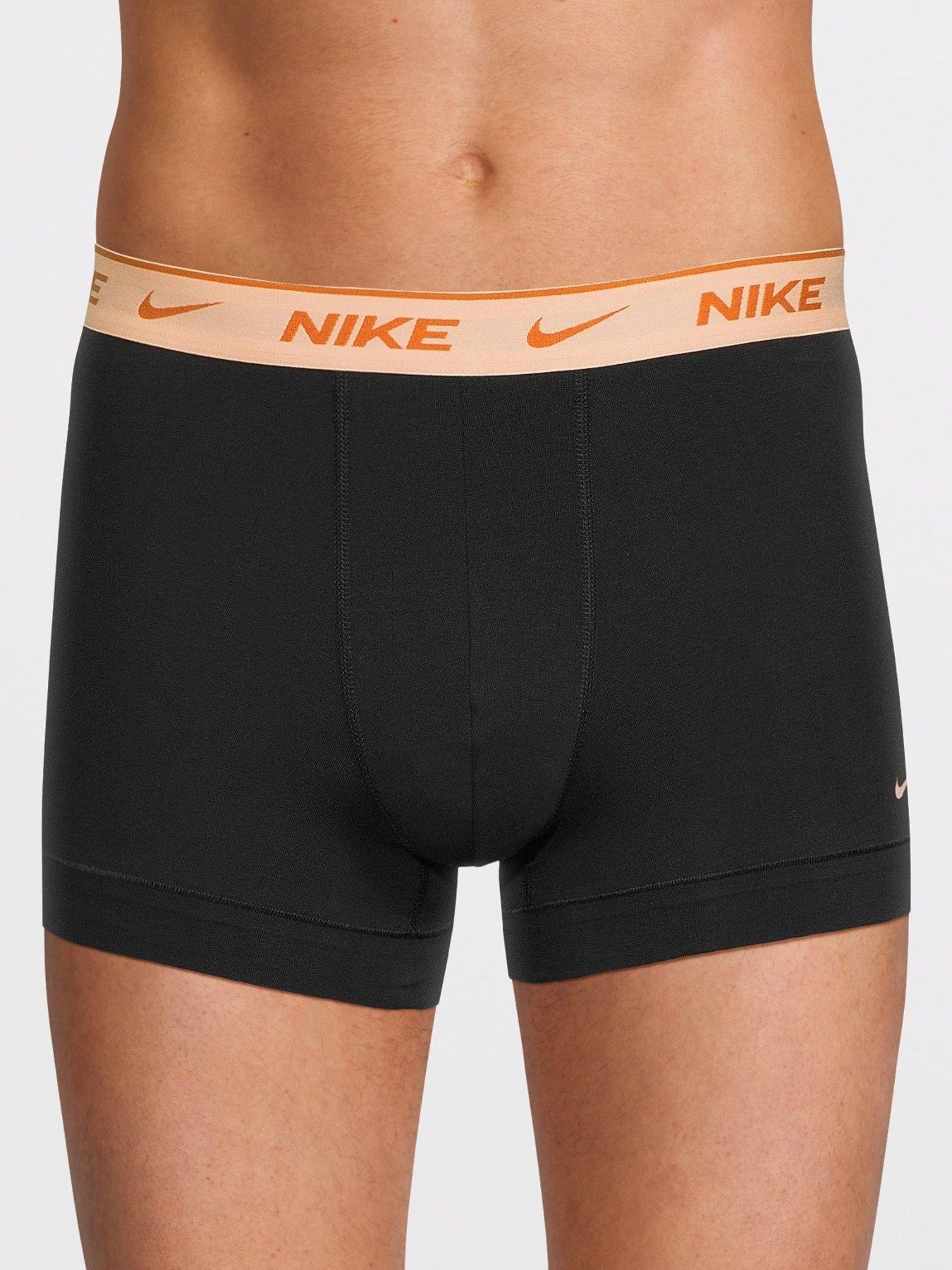 Image 2 of 3 of Nike Essential Cotton Stretch 3 Pack Trunks - Black