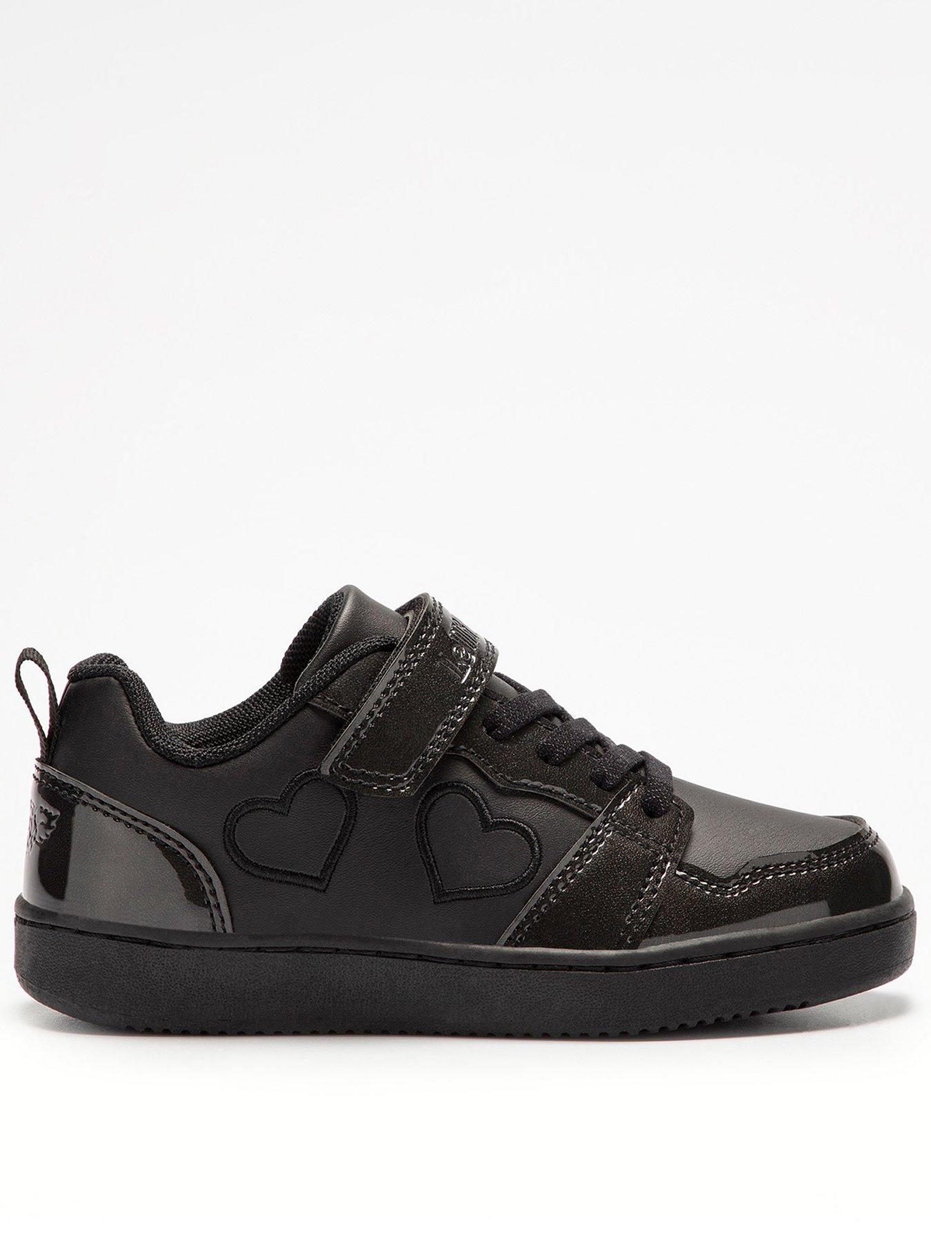 Lelli Kelly Paris Low Heart Hook  &  Loop Trainers - Black