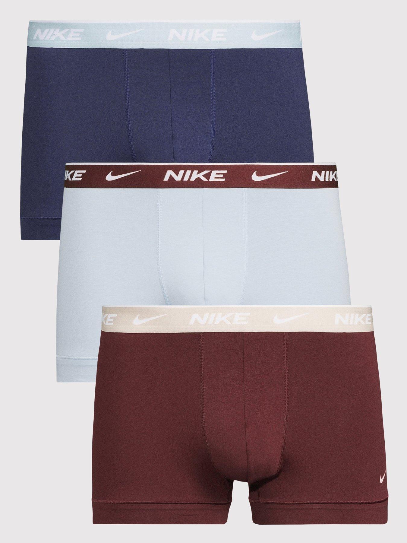 Nike Essential Cotton Stretch 3 Pack Trunks - Assorted