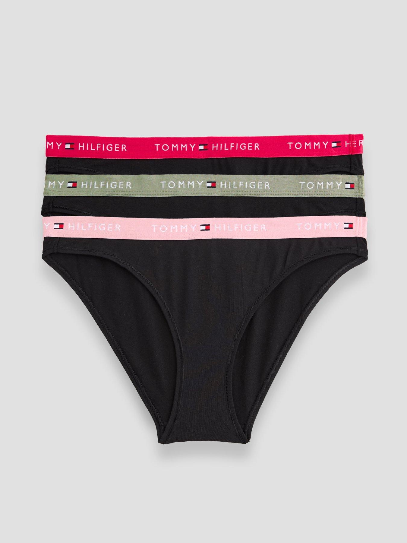 Tommy Hilfiger 3-Pack Essential Logo Contrast Waistband Briefs - Little Rosey / Viv Pink / U Sage