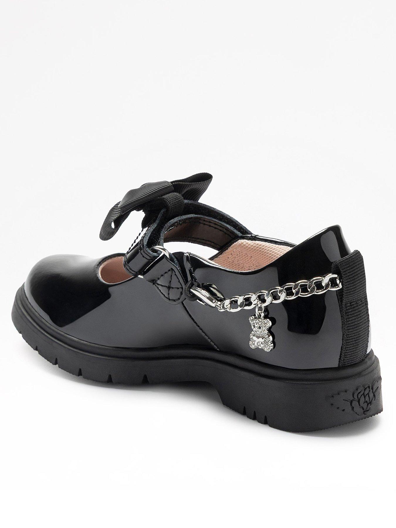Image 3 of 4 of Lelli Kelly Teddy Charm Chain Chunky School Shoes - Black