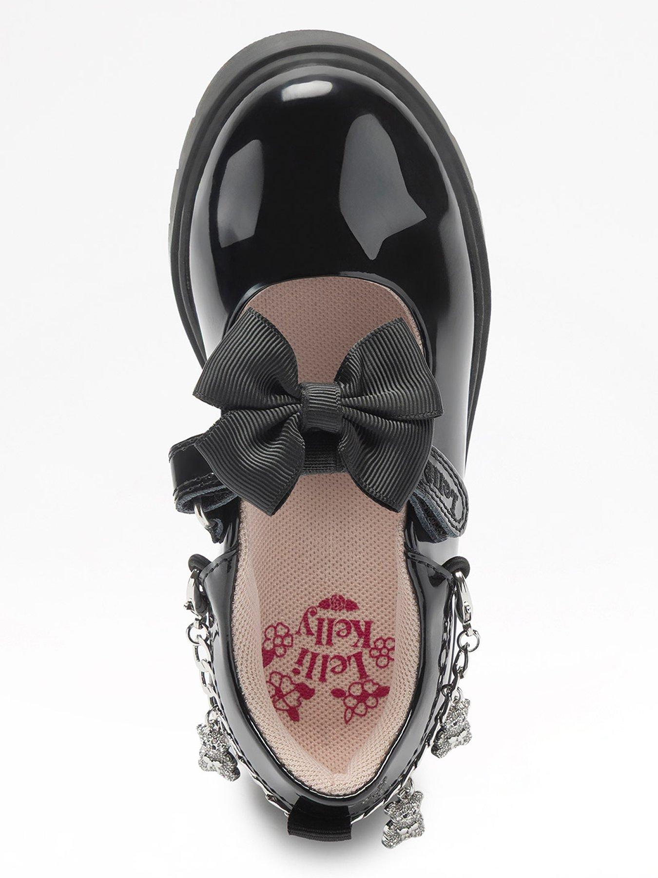 Image 4 of 4 of Lelli Kelly Teddy Charm Chain Chunky School Shoes - Black