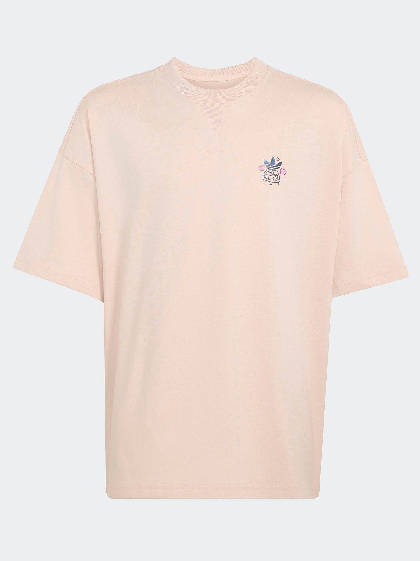adidas Originals Junior Girls Bubble Tea Graphic Tee - Pale - Pink