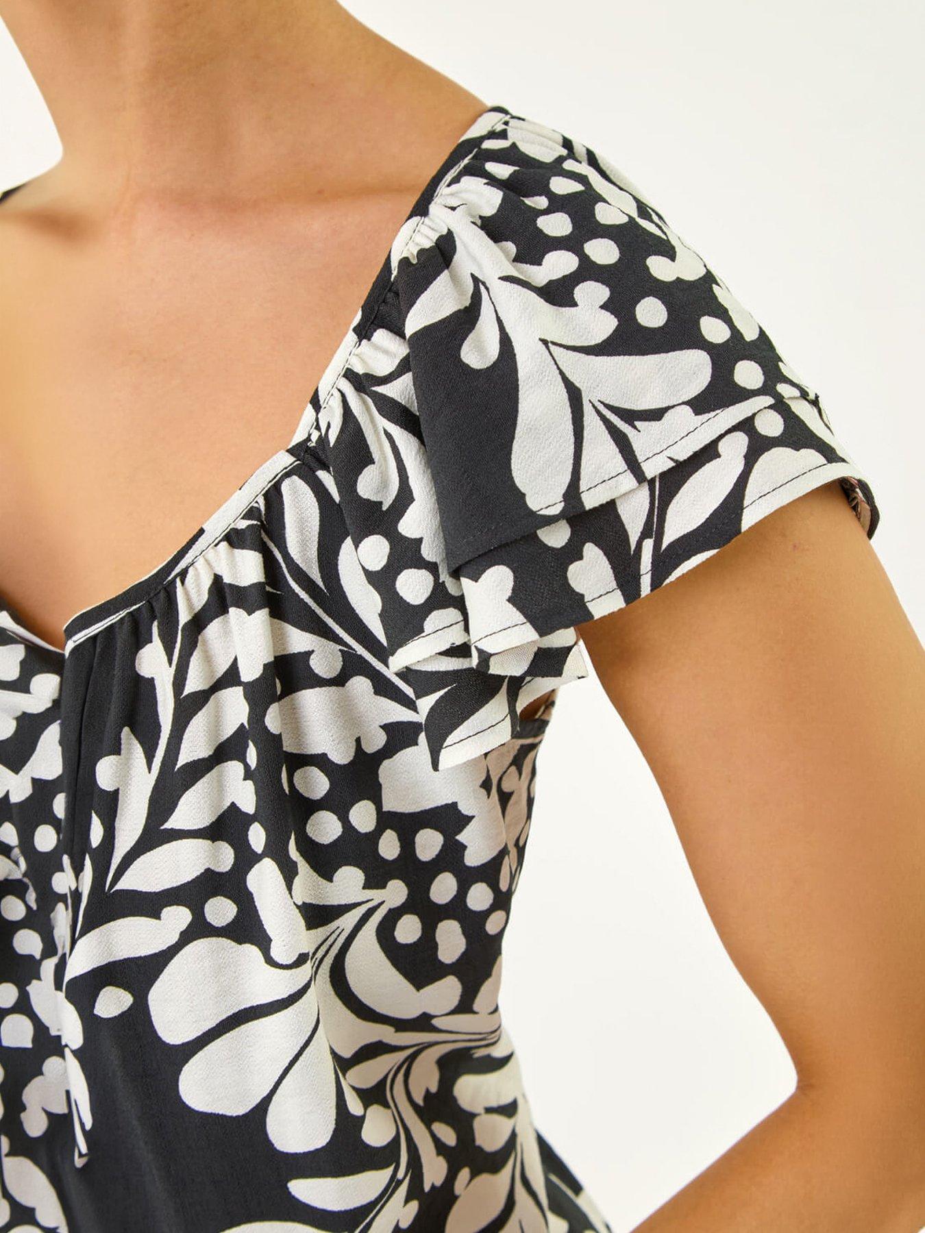 Image 2 of 5 of Roman Petite Printed Frill Shift Dress